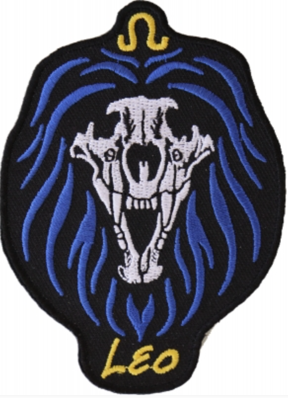 Leo Skull Zodiac Sign Patch